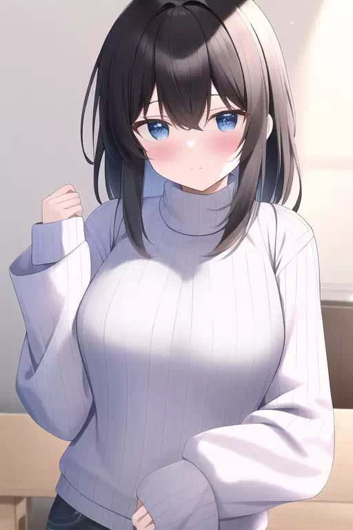萌え袖が恥ずかしい巨乳女子です