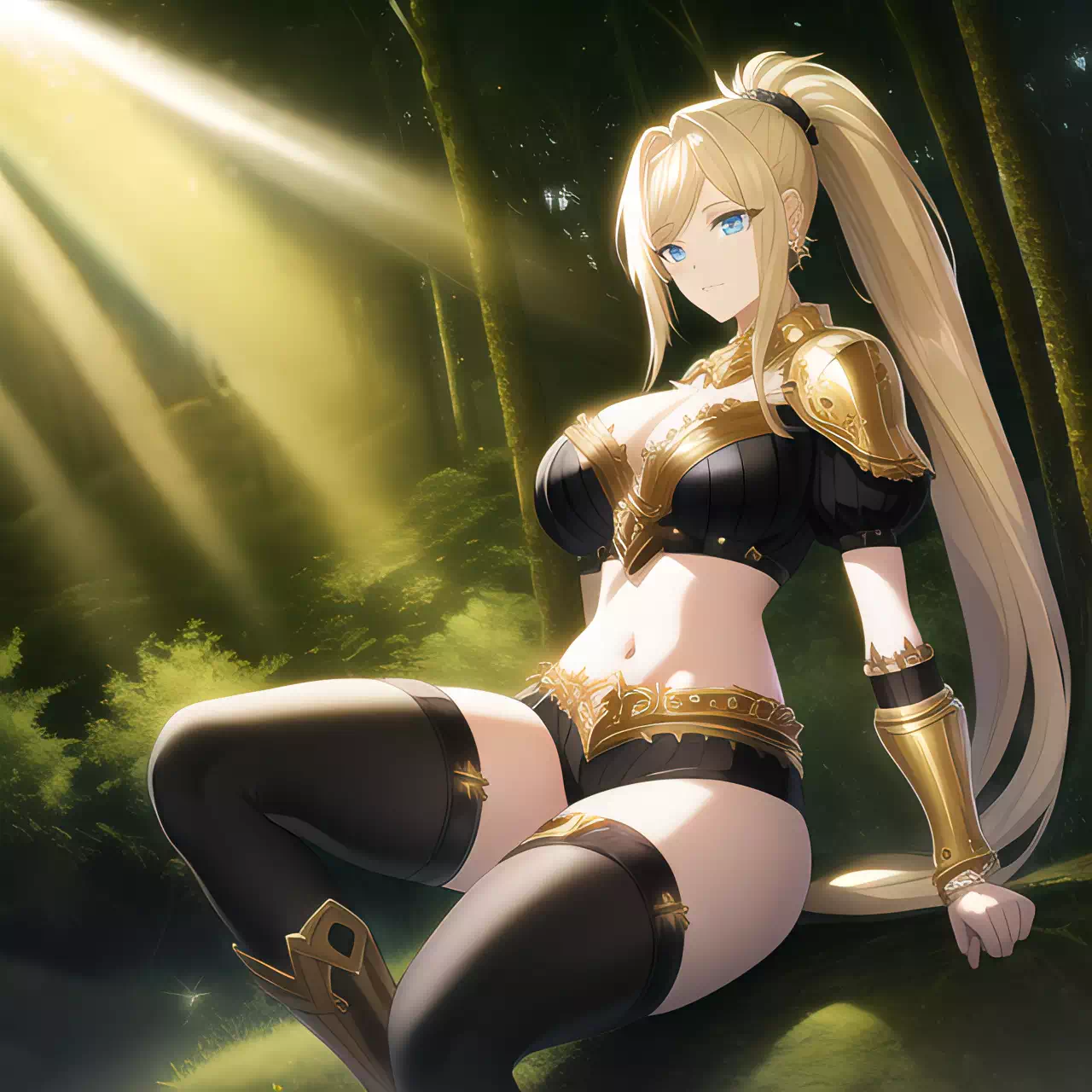 Female knight in the sun