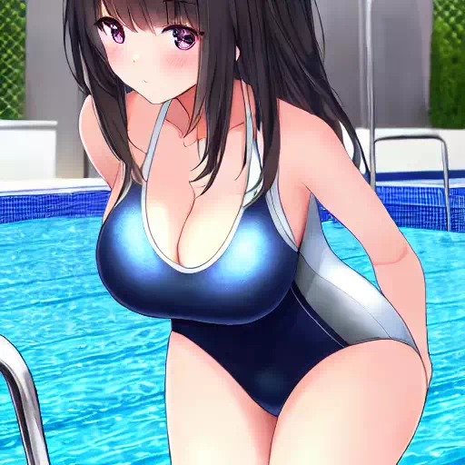 競泳水着 黒髪の美少女1