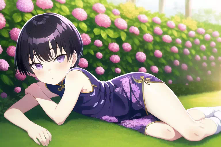 boy in cheongsam ／ チャイナドレスの子