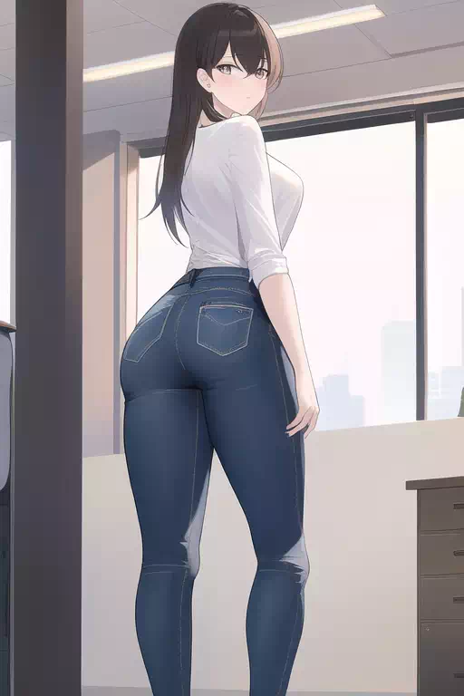 デニムのおねえさんがふり向いた2