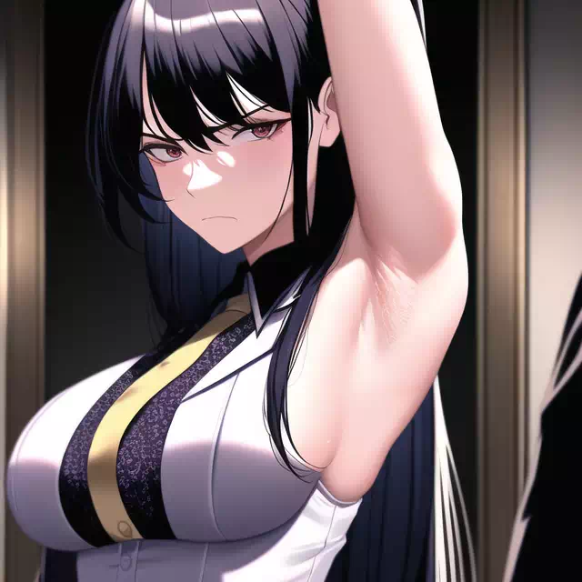 嫌々脇を見せてくれる