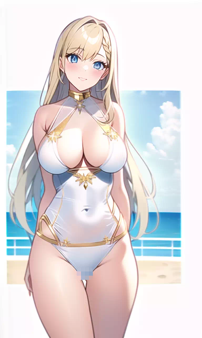 白水着が似合うナイスバディ金髪碧眼おっぱいちゃん