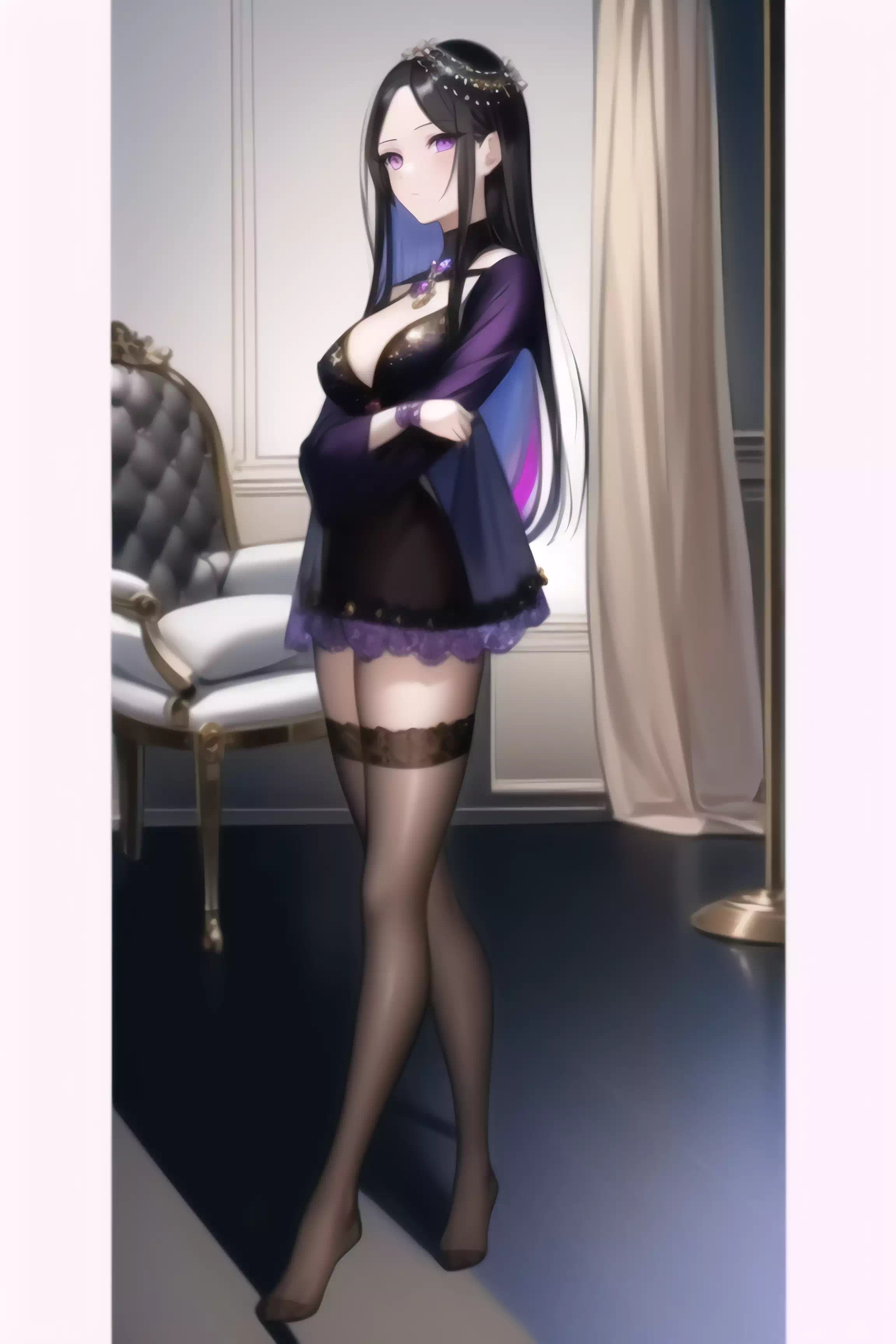 黒髪ロング