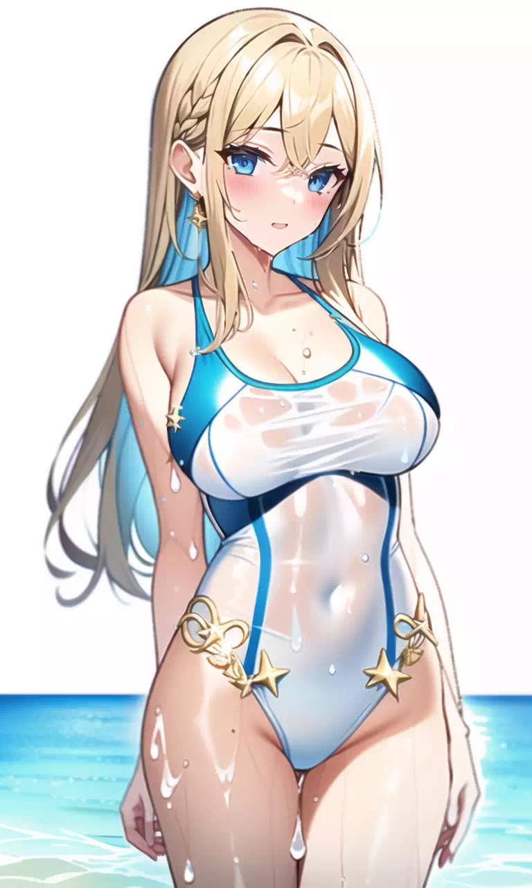 濡れ透け水着おっぱいちゃん