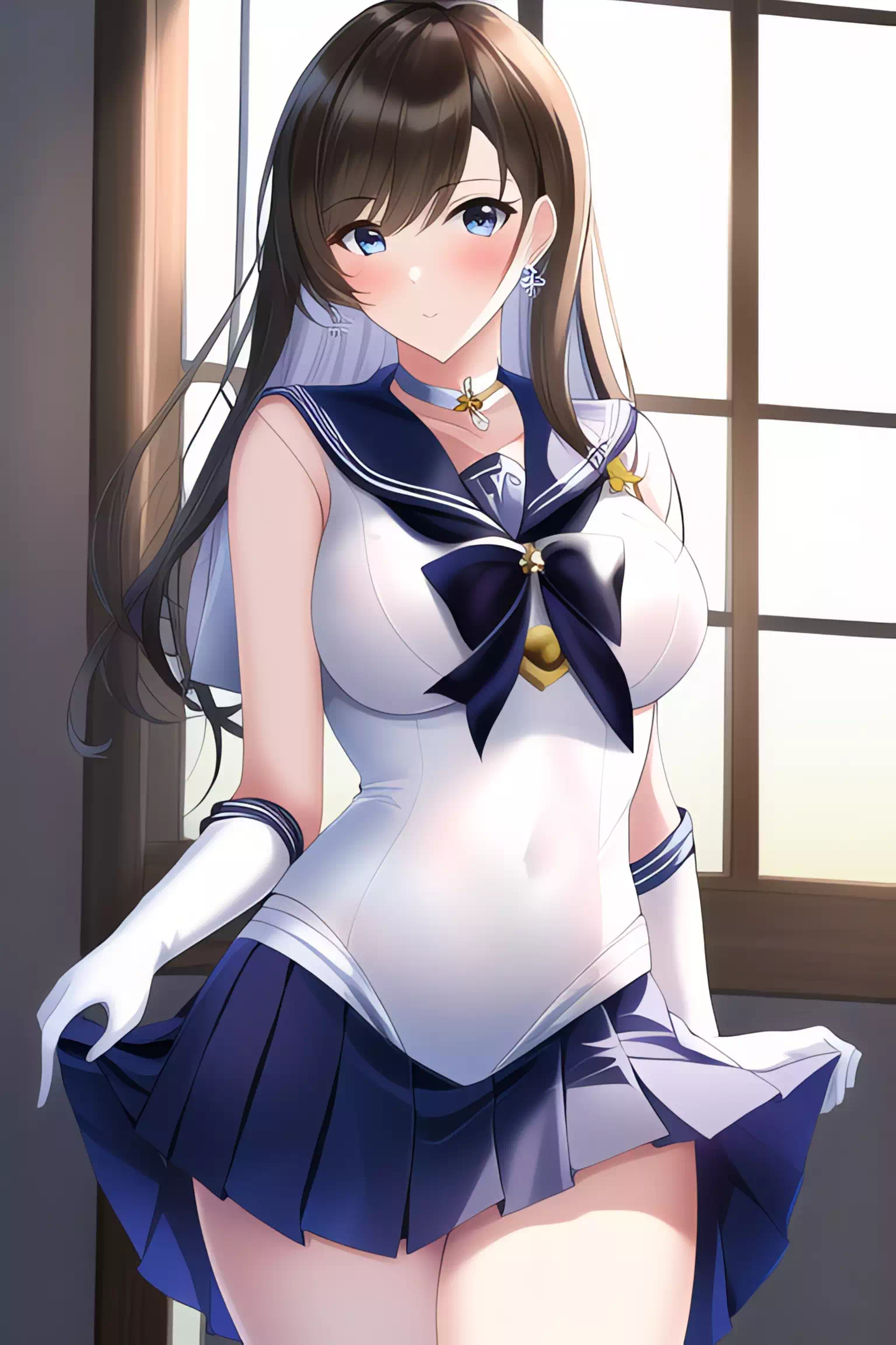 イヤリングが可愛いセーラー戦士風