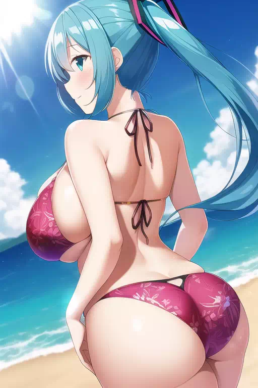 爆乳ミク水着デート