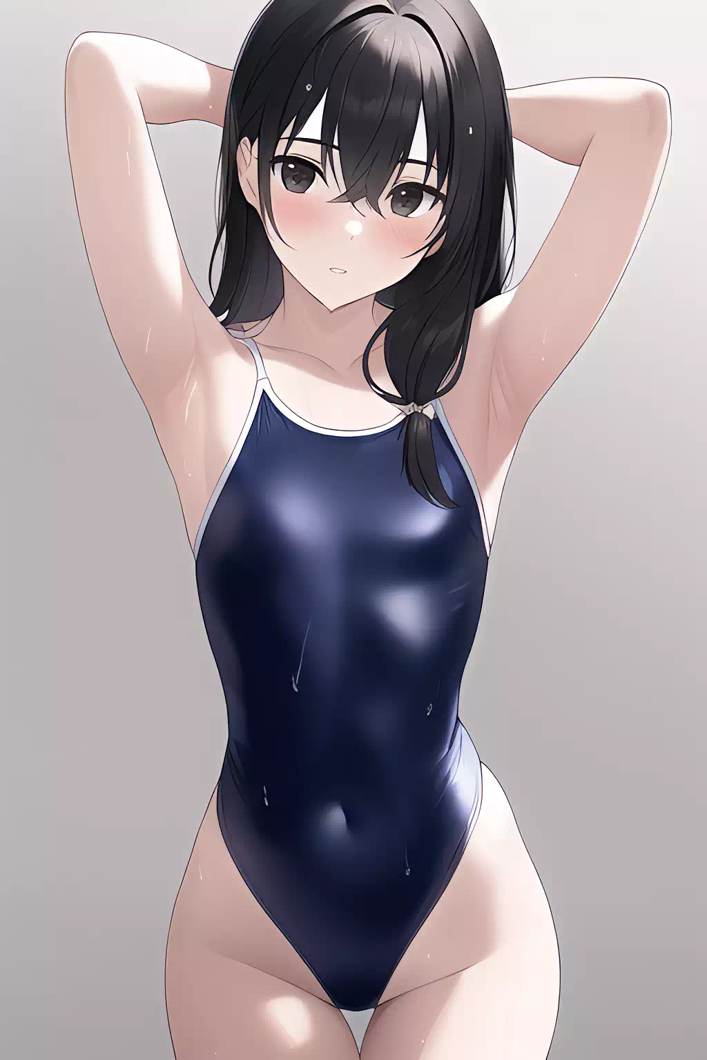 腋見せ水着少女