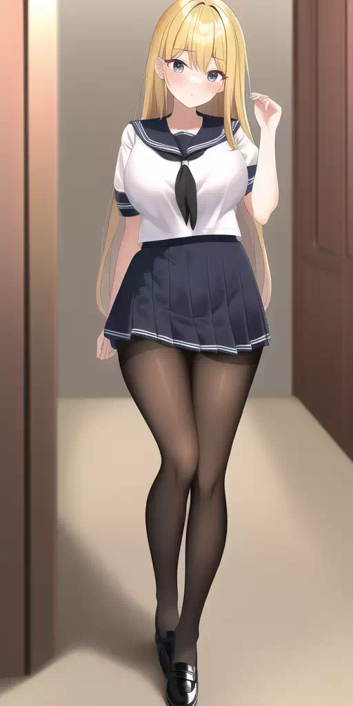 [NovelAI] 金髪セーラー服JK