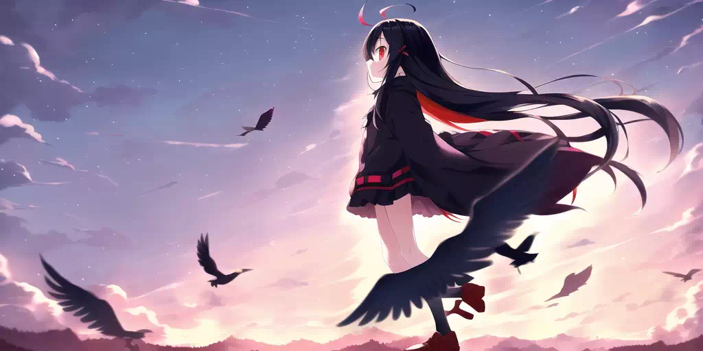 鳥と黒少女