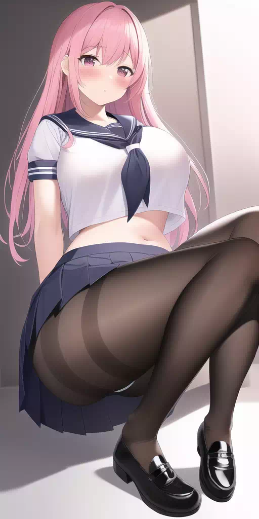 [NovelAI] ピンク髪セーラー服JK #2