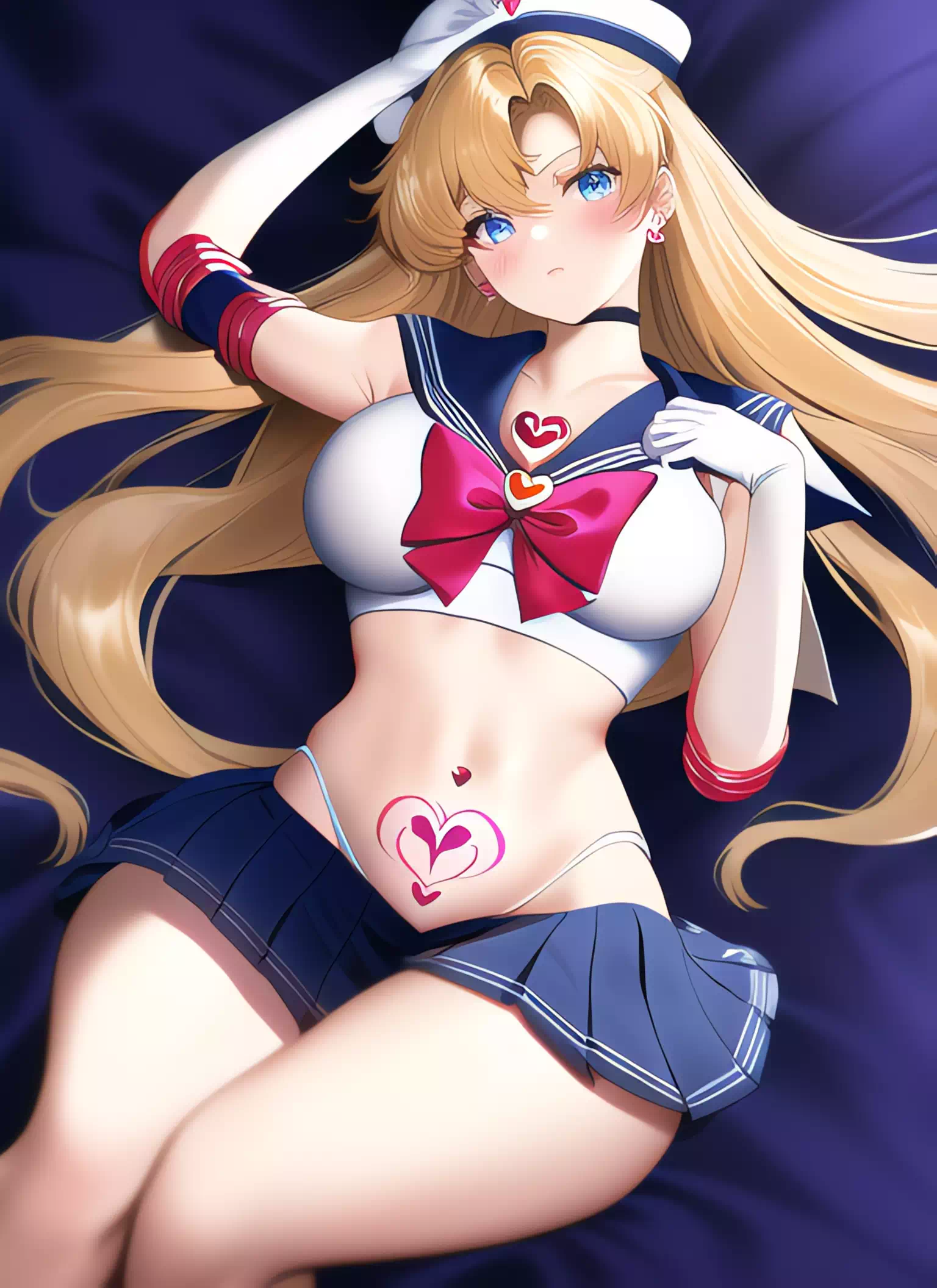 淫紋が現れてしまって恥ずかしがってるセーラー戦士風