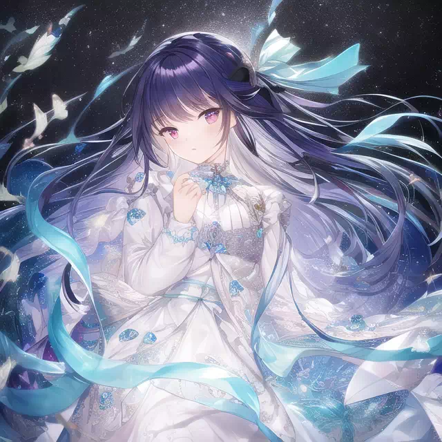 白黒水色少女