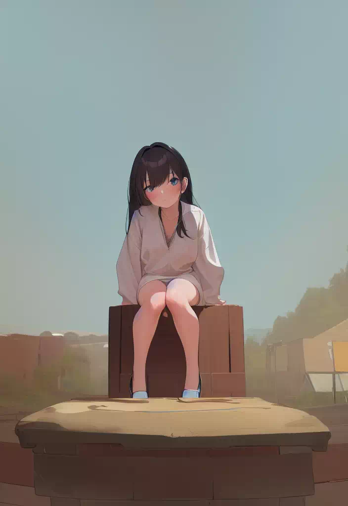 天空下的少女