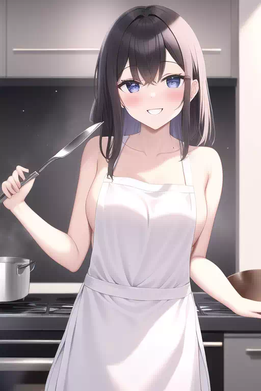裸エプロンの少女その２