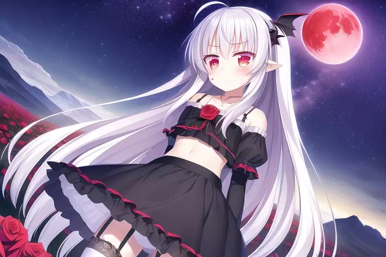 【AI】白毛吸血鬼美少女