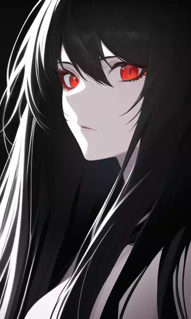 NovelAI fierce red eyes
