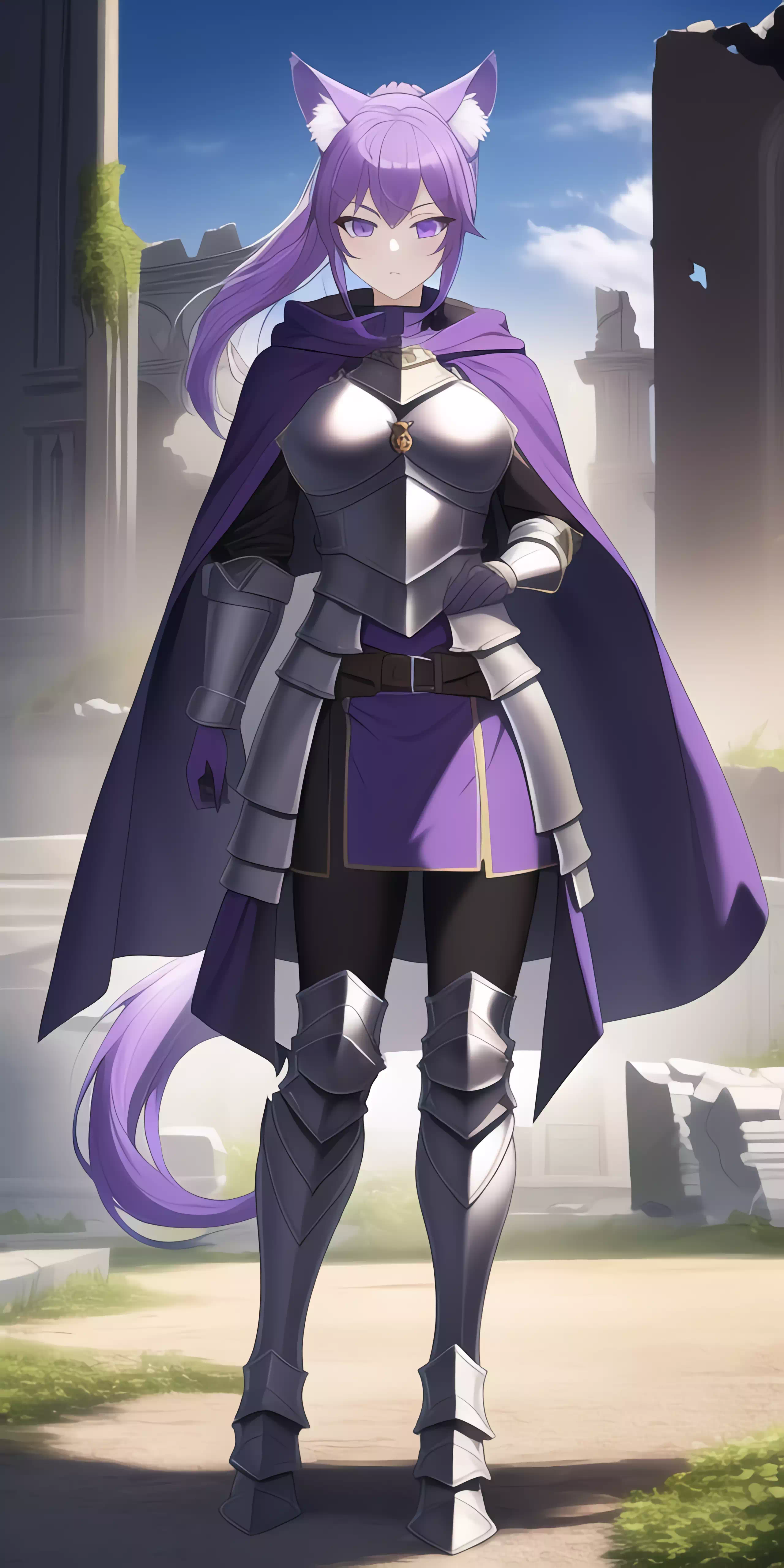 animal ears+knight+girl