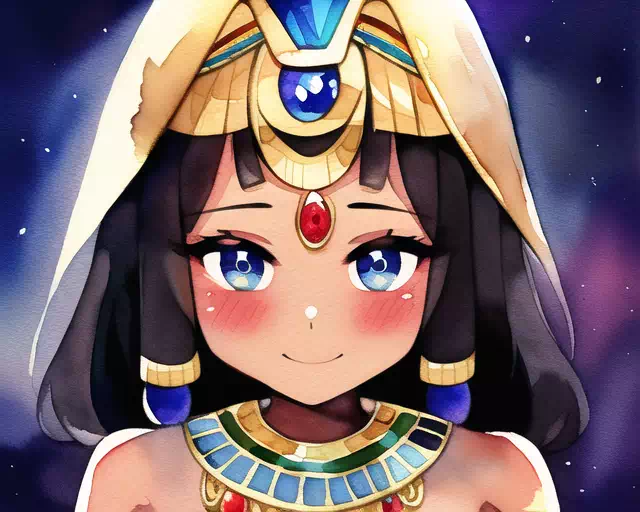 Egyptian girls & starry sky
