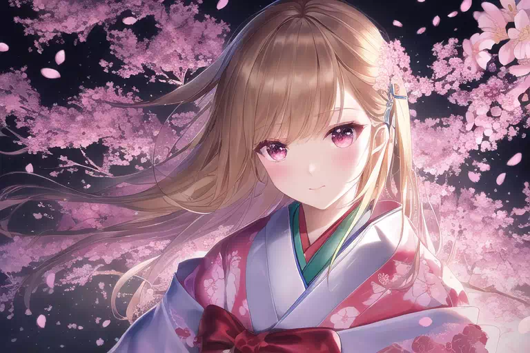 夜桜と少女２