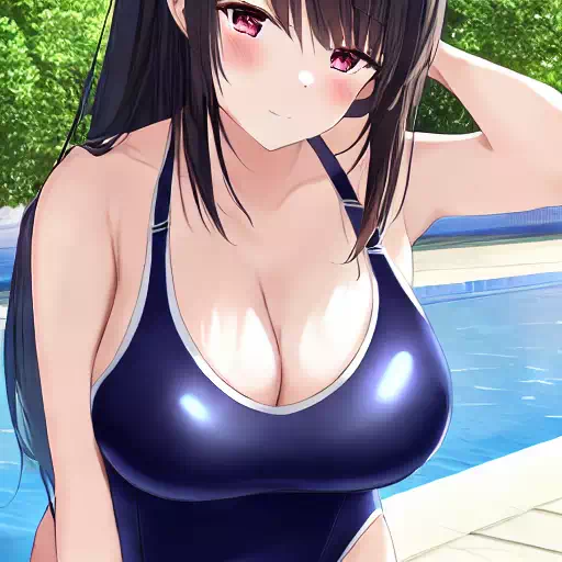 スク水 黒髪の美少女55