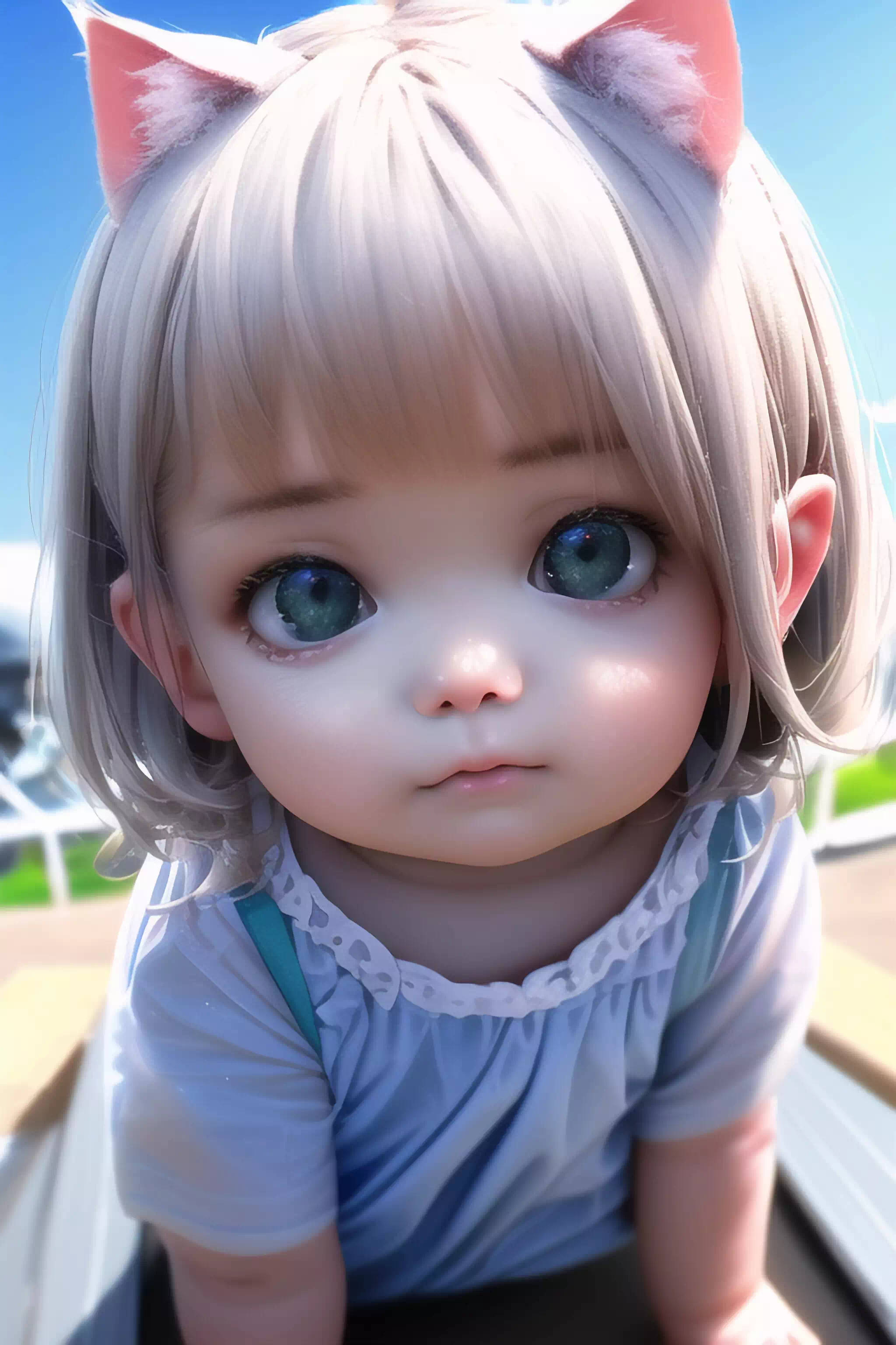 リアルな白髪けもみみ幼女