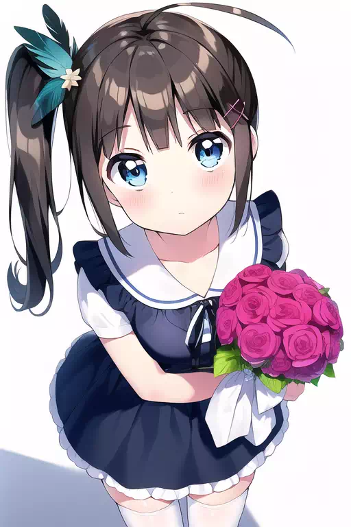花束と娘