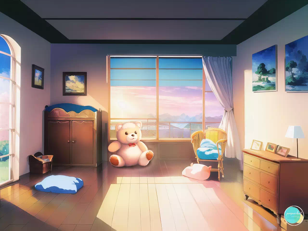 『日向ぼっこのぬいぐるみ』