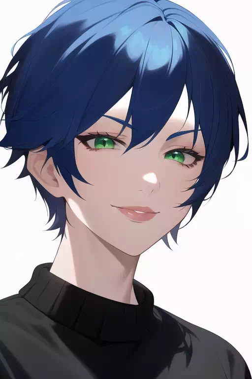 blue haired tomboy variance