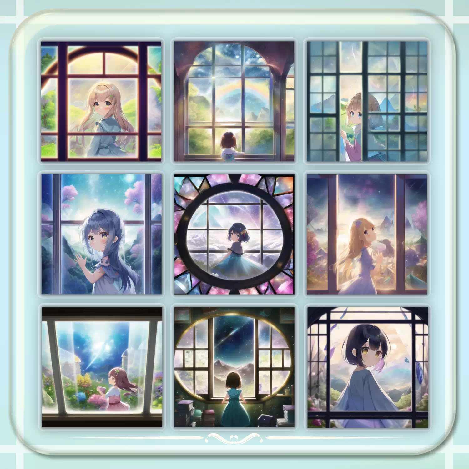 NovelAI呪文「窓の中、窓の外」