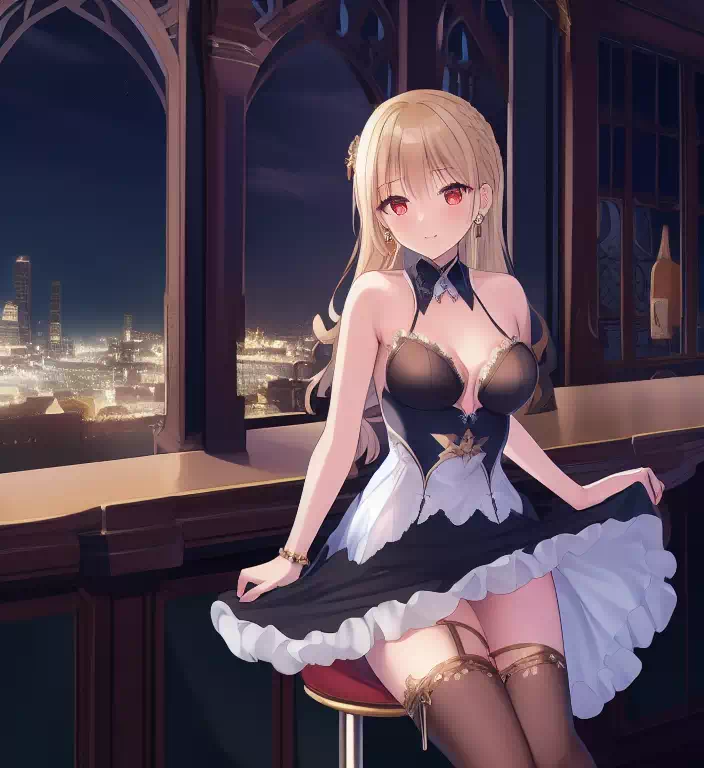 blonde woman drinking