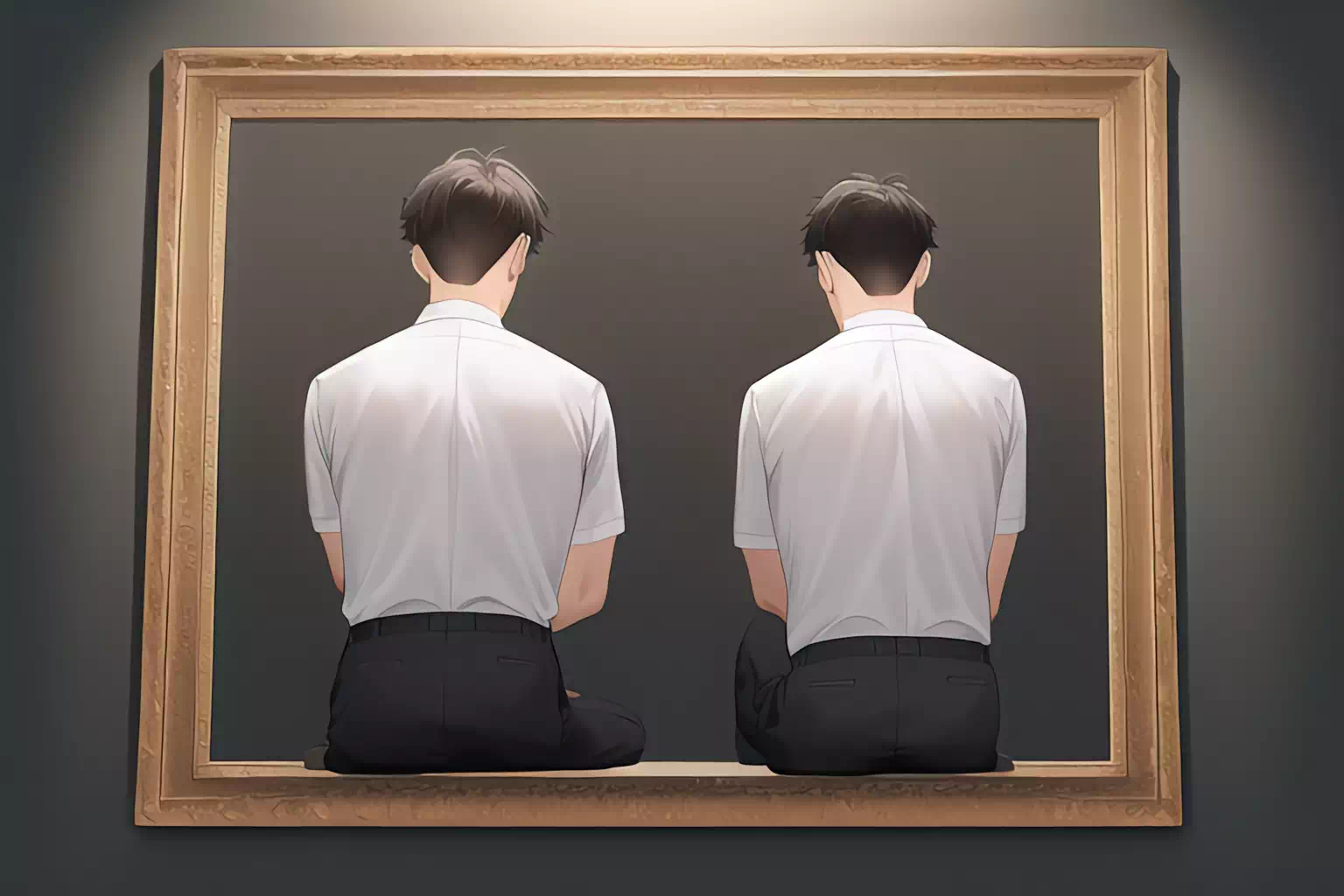 【AI生成】絵になる背中 他、健全BL絵