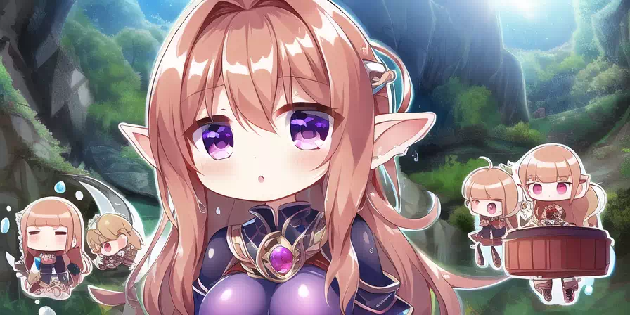 ちびたちが綺麗な洞窟を探索するようです。