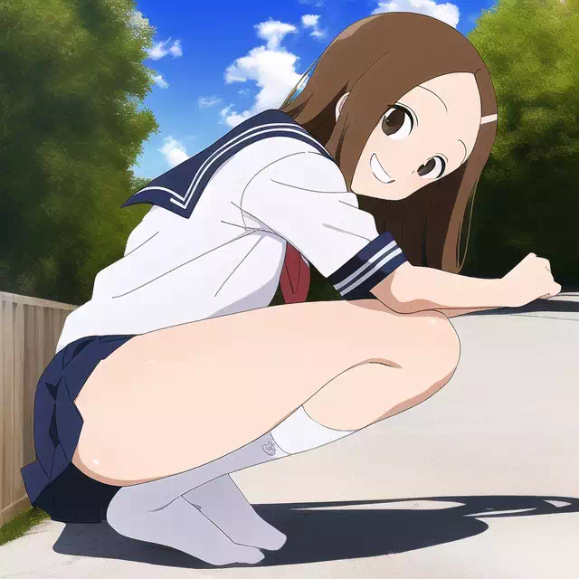 高木さんあんな所でしゃがみこんじゃって前からパンツ丸見えでは&hellip;？
