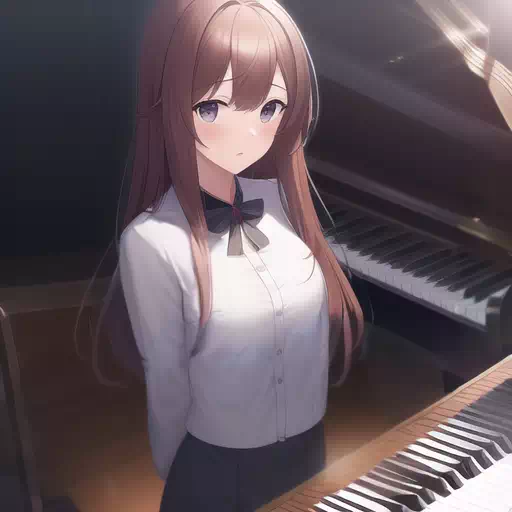 ?琴前的少女