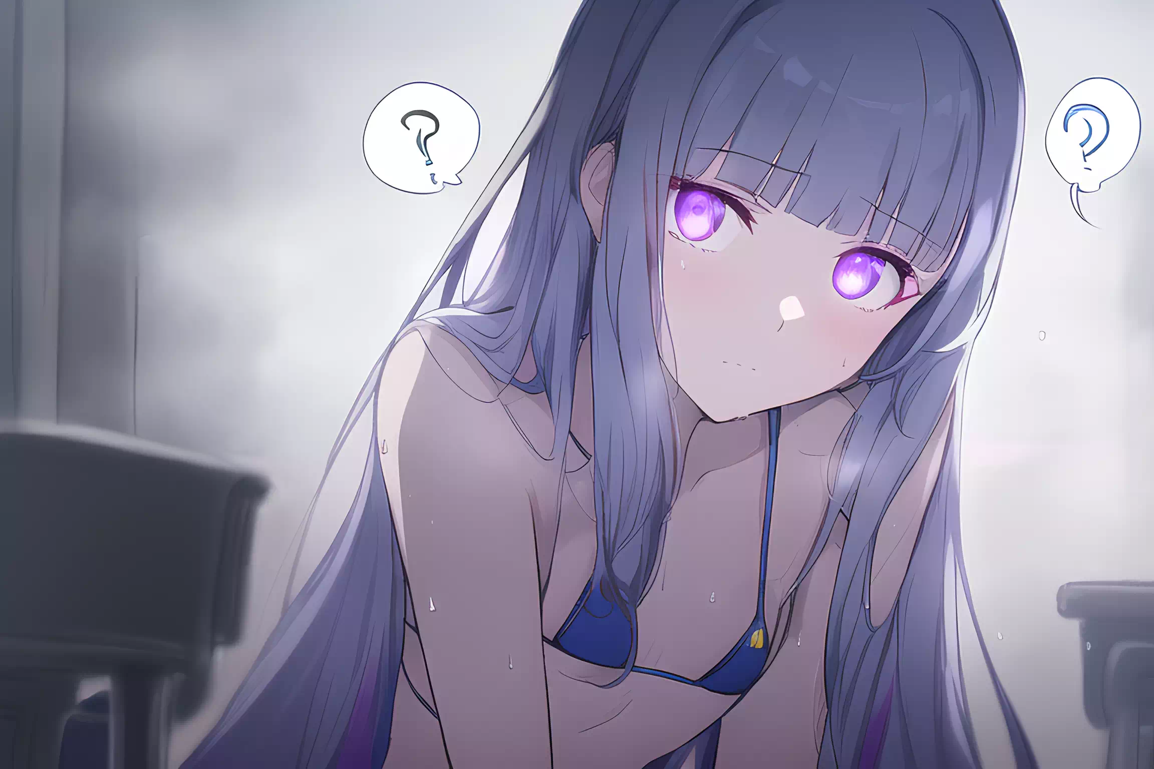 催眠かけられて教室でマイクロビキニ姿を晒しちゃっている系皇女