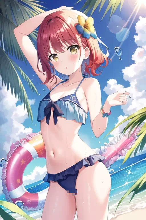 水着を着て海で遊んでいる様々な少女たち 6