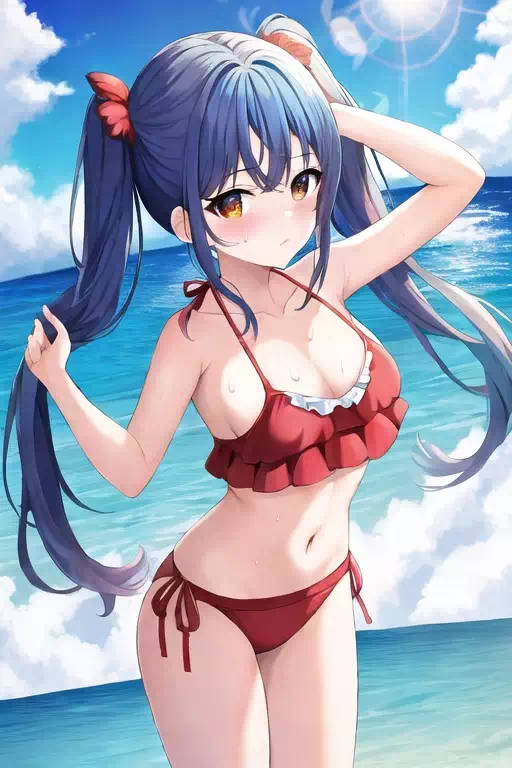 水着を着て海で遊んでいる様々な少女たち 9