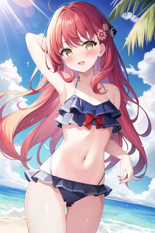 水着を着て海で遊んでいる様々な少女たち 10