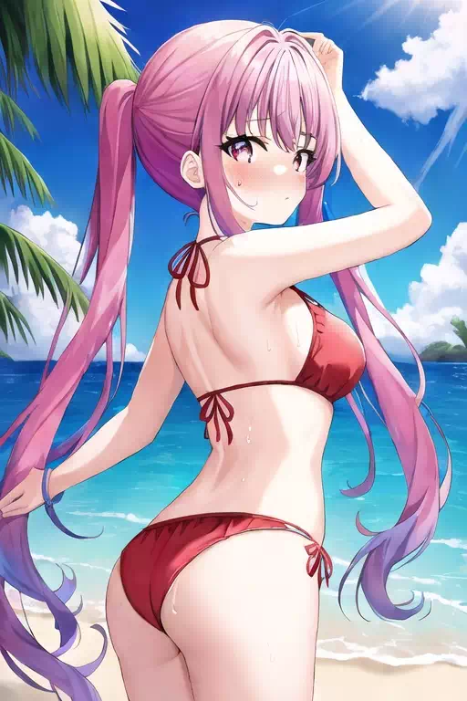 水着を着て海で遊んでいる様々な少女たち 14