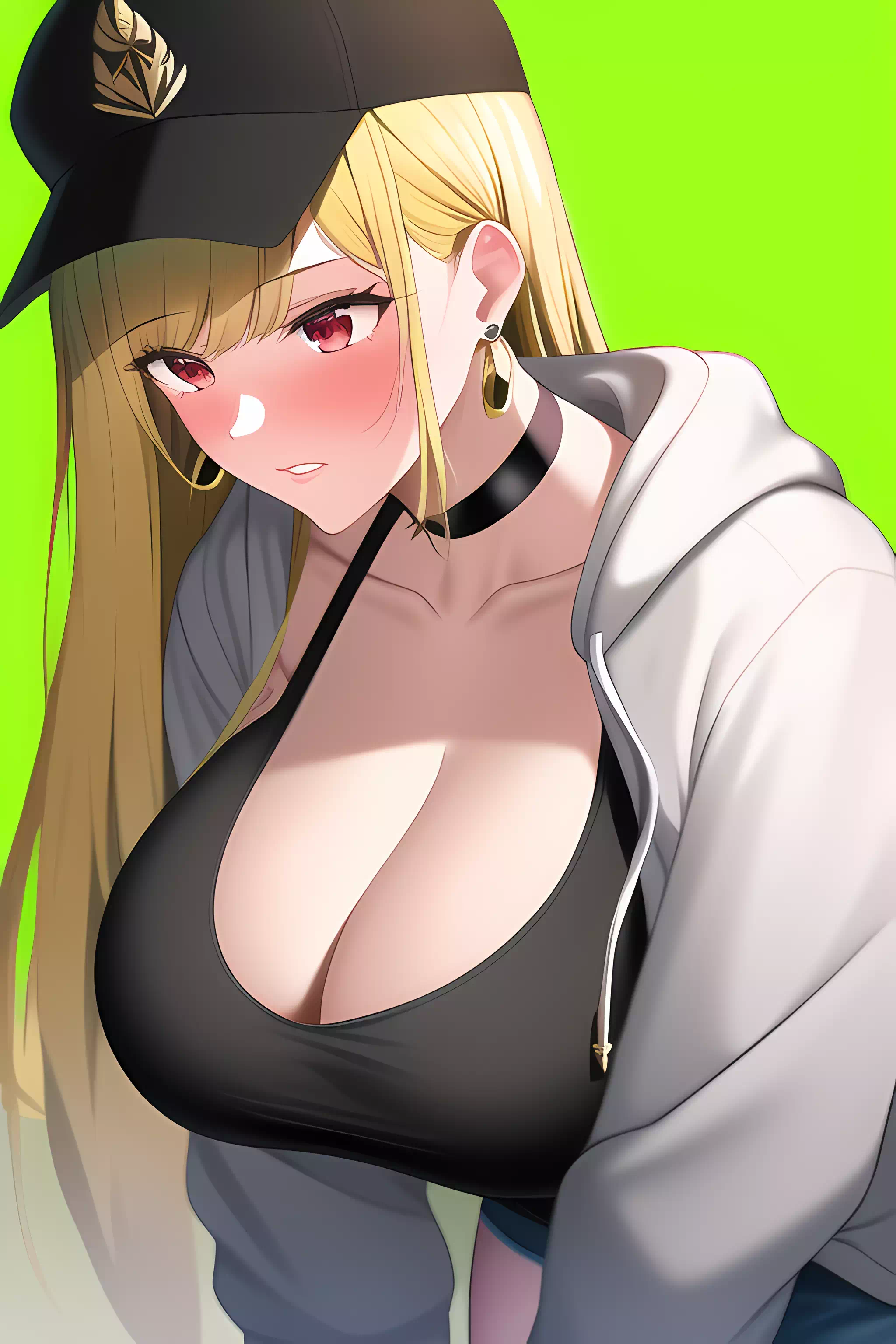 パーカーと谷間