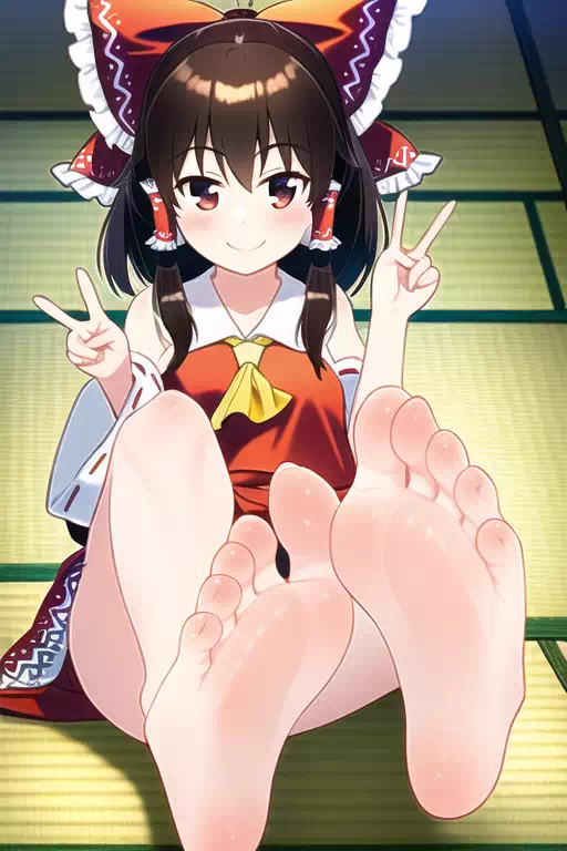 足裏見せピース霊夢