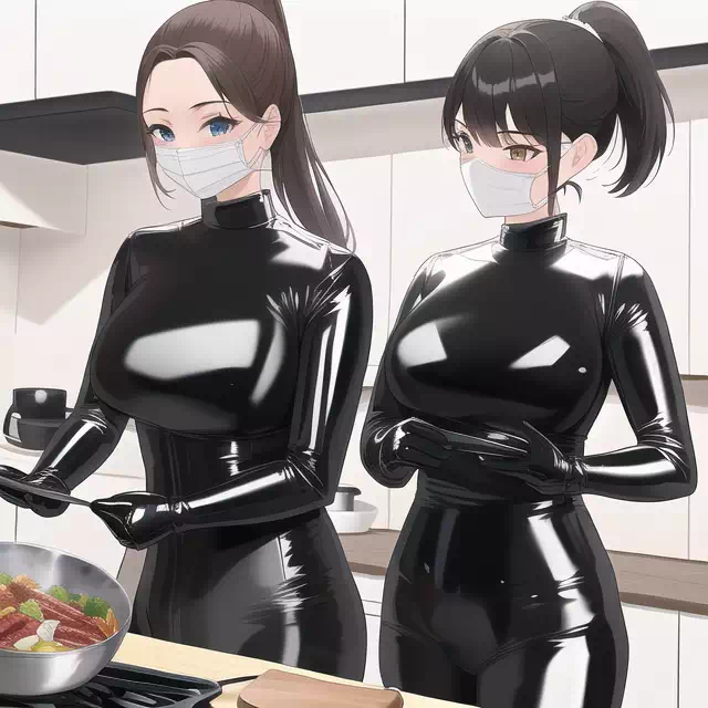 【NovelAI】ラバースーツ百合夫婦