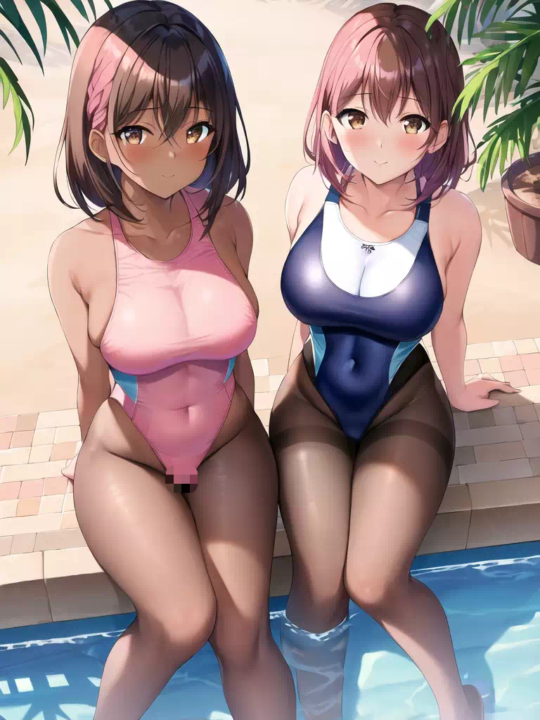 競泳水着與絲襪