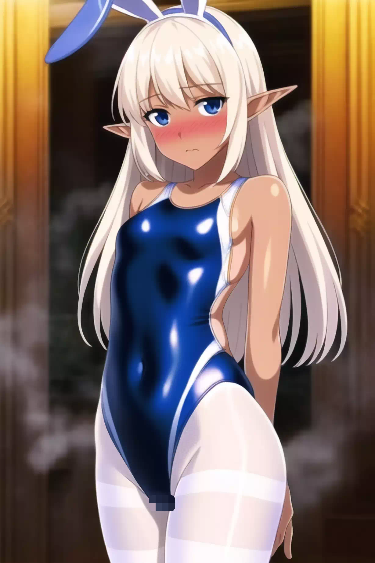恥ずかしそうなダークエルフ