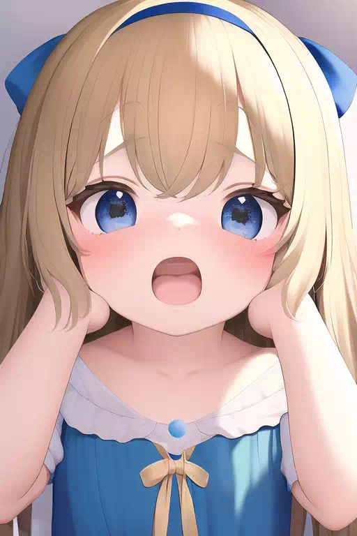 お口をあけているおんなのこ