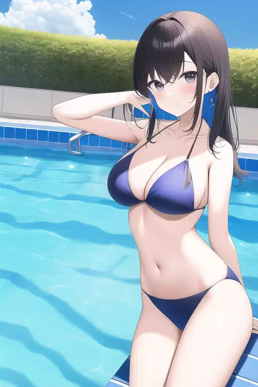 青いビキニの少女その2