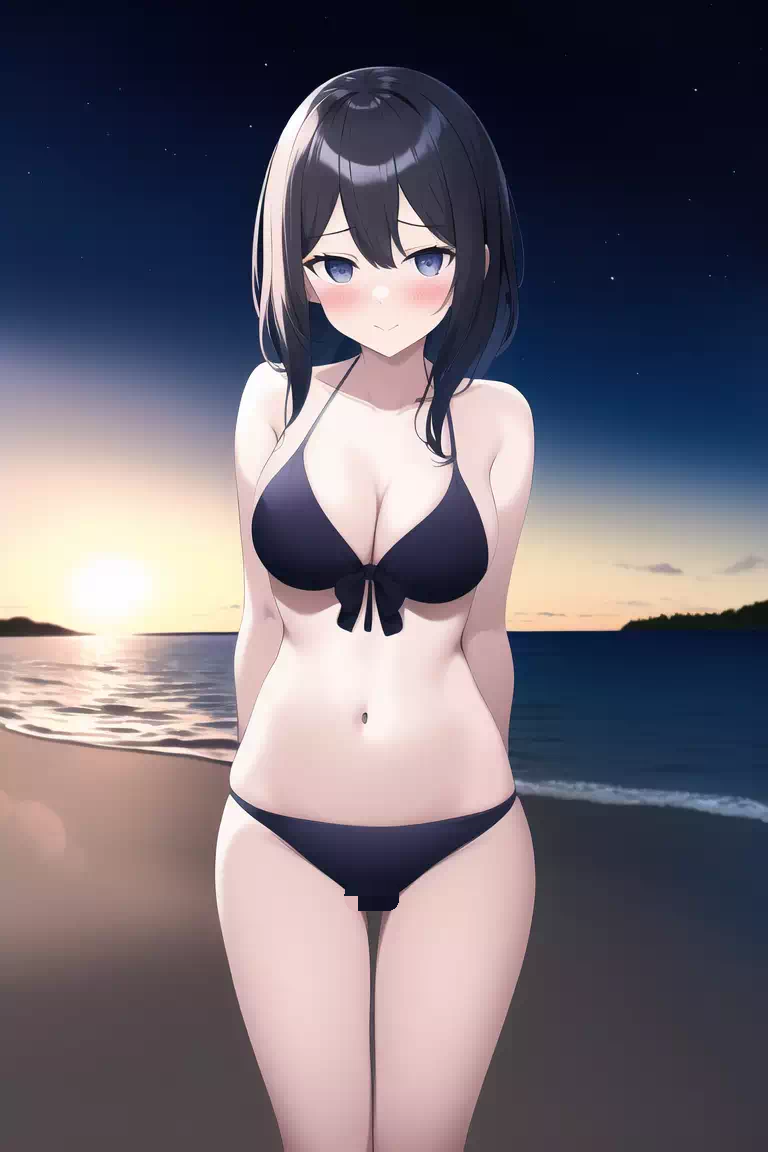 夕日とビキニガール2