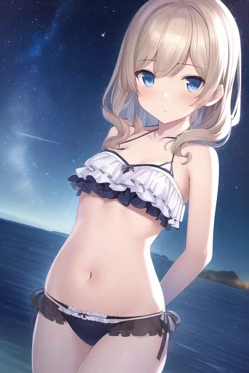 夜の貧乳少女