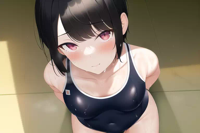 スク水黒髪ショート美少女